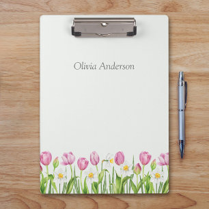 Spring Tulips & Daffodils Floral Clipboard