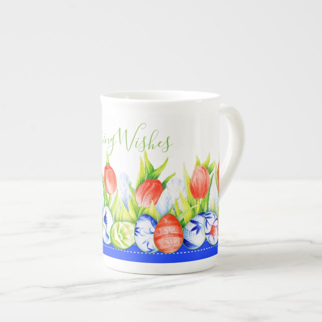Spring Tulips Easter Bone China Mug (Front Right)