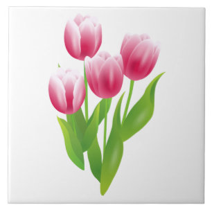 Spring Tulips. Easter Gift Ceramic Tile