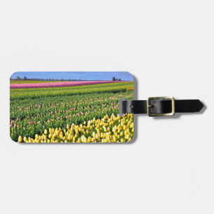 Spring tulips field luggage tag