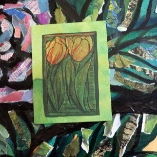Spring Tulips Flower Tulip Art Postcard