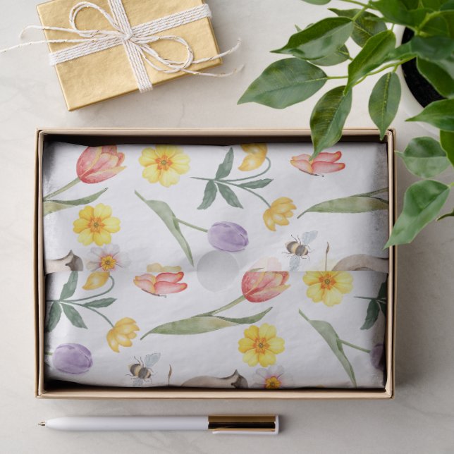 Spring Tulips Flowers Decoupage  Tissue Paper (Gift)