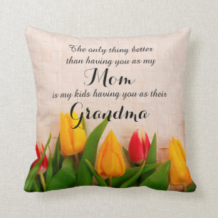 Spring Tulips for Grandma Pillow