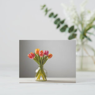 Spring tulips for Valentines day Postcard