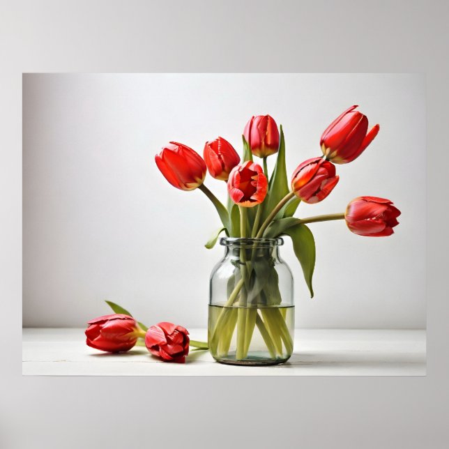 Spring tulips for Valentines day Poster (Front)