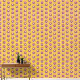 Spring Tulips in Frames - Retro Floral Pattern Wallpaper