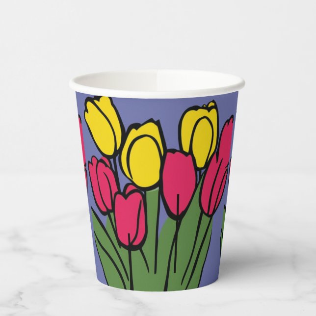 Spring Tulips Paper Cups (Left)