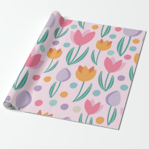 Spring Tulips Pattern Wrapping Paper