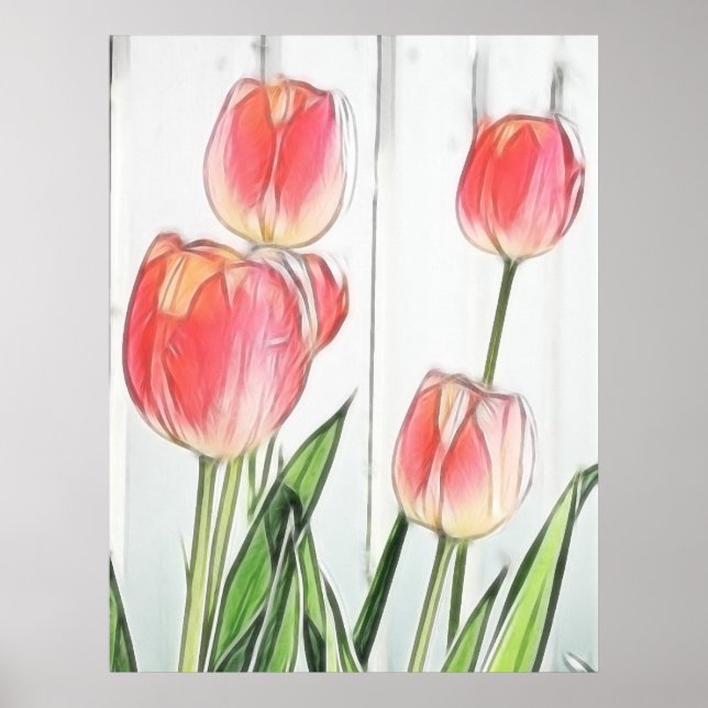 Spring Tulips Poster (Front)