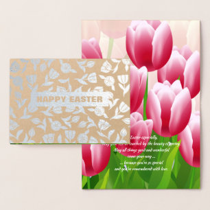 Spring Tulips Real Foil Luxury Easter Card