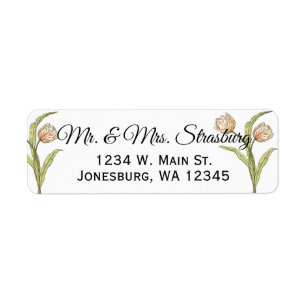 Spring Tulips wedding custom return address Label