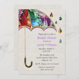 Spring Umbrella Bridal Shower Invitation