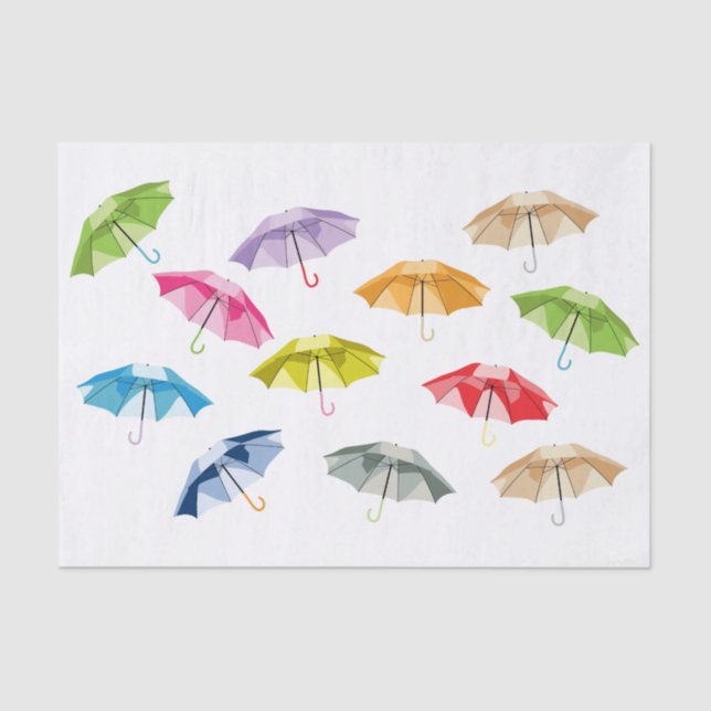 Spring Umbrellas Tissue Paper (Front)