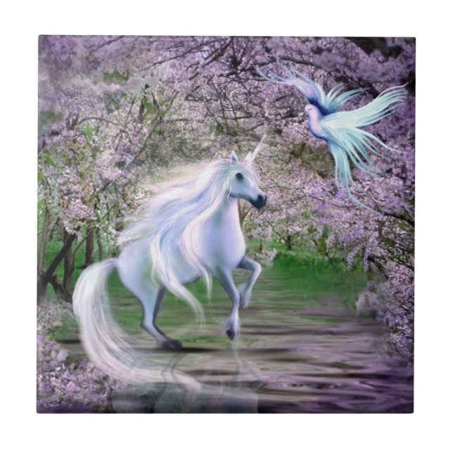 Spring Unicorn fantasy Tile (Front)