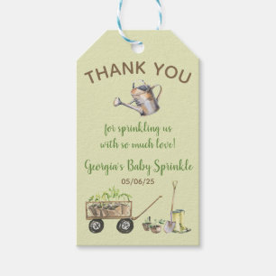 Spring Vegetable Garden Watering Can Baby Sprinkle Gift Tags