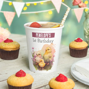 Spring vibes Chicks - 1st birthday - Paper Cups