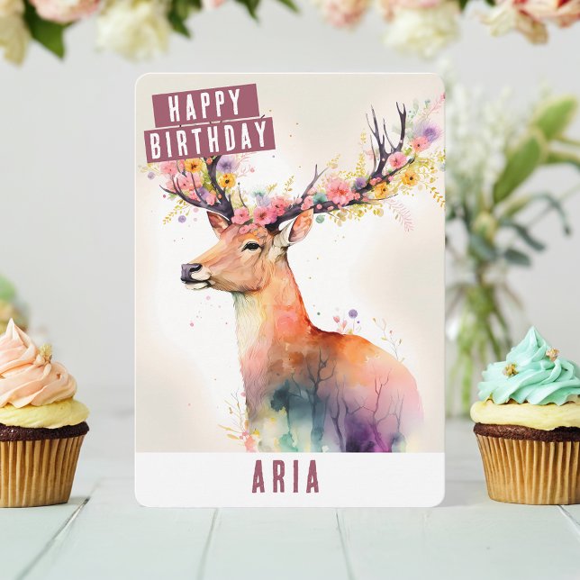 Spring vibes Deer Birthday Card (Creator Uploaded)