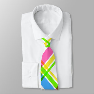 Spring vibes! Happy & Bright Plaid Neck Tie