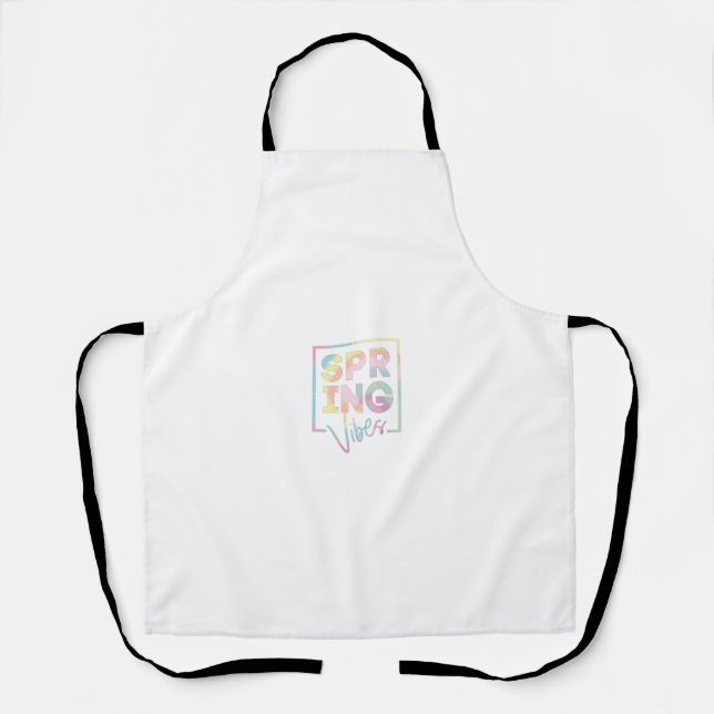 Spring Vibes Pastel Graphic Apron (Front)