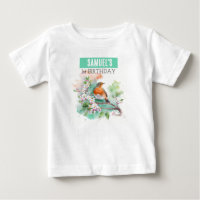 Spring Vibes Robin - 1st birthday T-shirt