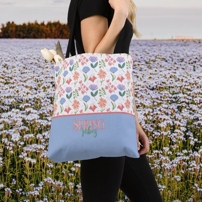 Spring Vibes Sweet Palette Little Flowers Tote Bag (Creator Uploaded)