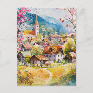 Spring Village Postcard