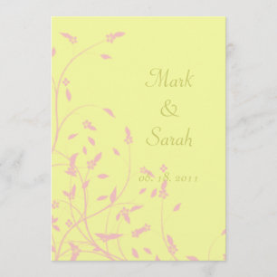 Spring Vines and Birds Butter Yellow II Invitation