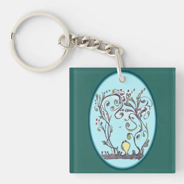 Spring Vines Just Wanna Have Some Fun Key Ring (Front)