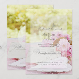 Spring vintage flower loveletter editable wedding invitation