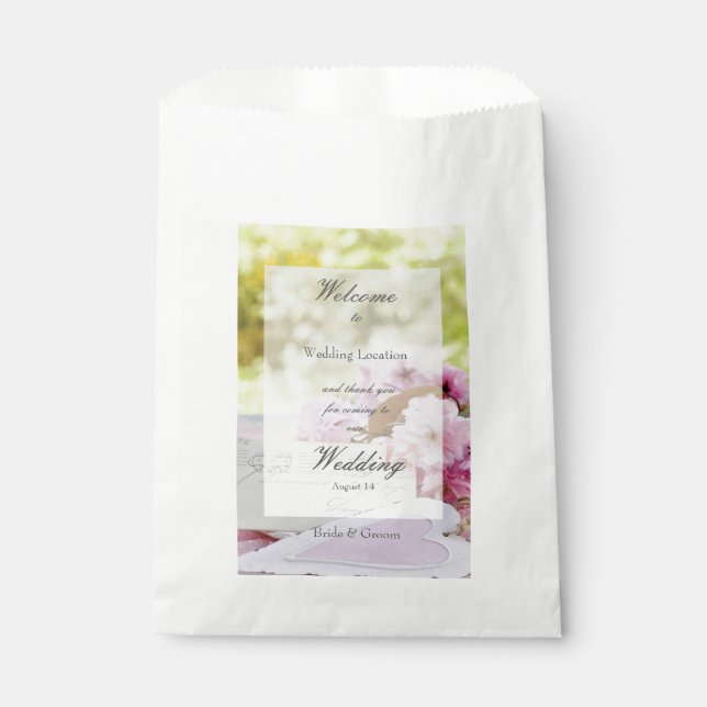 Spring vintage flower loveletter wedding favour bag (Front)