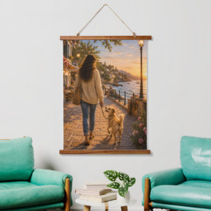 Spring Walk with My Best Friend Hanging Tapestry