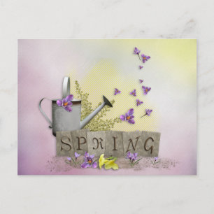 Spring - "Water Can & Signs of Spring" Postcard