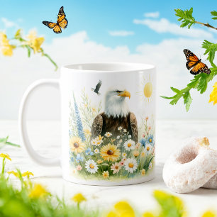 Spring Watercolor Bald Eagle - Kid Mug