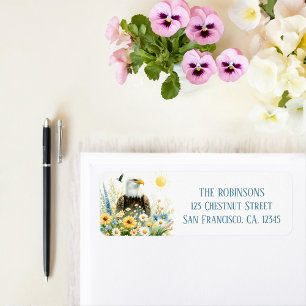 Spring Watercolor Bald Eagle - Return Address Label