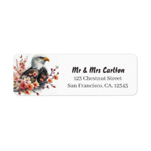 Spring Watercolor Bald Eagle Return Address Label