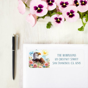 Spring Watercolor Bald Eagle - Return Address Return Address Label