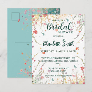 Spring Watercolor Birds Floral Wildflower Name Postcard