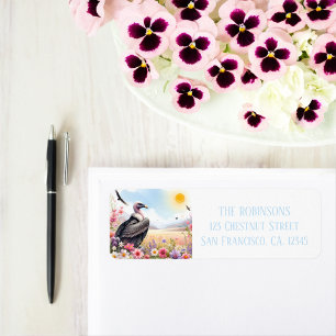 Spring Watercolor Condor Return Address Label