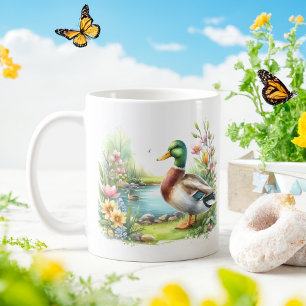 Spring Watercolor Duck - Kid Mug