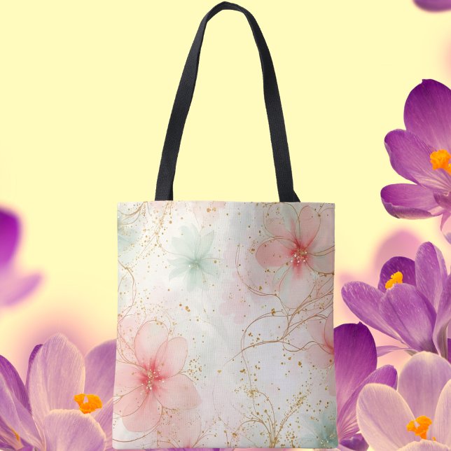 Spring Watercolor Floral Garden  Tote Bag (Creator Uploaded)