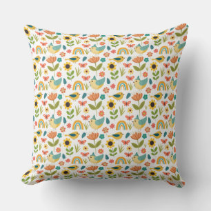 Spring watercolor floral Pattern Cushion
