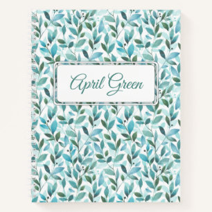 Spring. Watercolor floral pattern Notebook