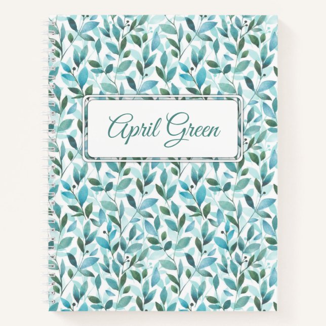 Spring. Watercolor floral pattern Notebook (Front)