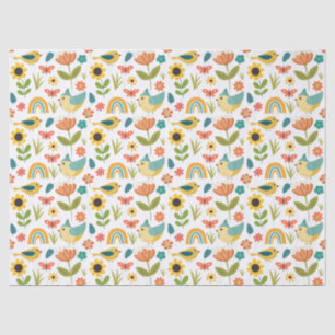 Spring watercolor floral Pattern Wrapping Paper