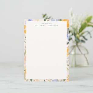 Spring Watercolor Floral Personalised Desk Name Card