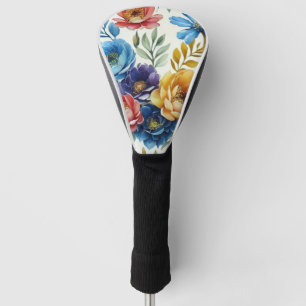 Spring Watercolor Floral Print Golf Head Cover