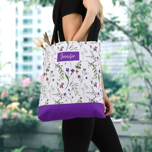 Spring Watercolor Floral Tote Bag (Creator Uploaded)