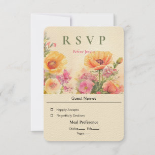 Spring Watercolor Floral Wedding  Card
