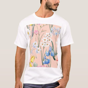 Spring watercolor florals, retro wallpaper. T-Shirt