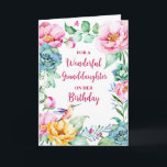 Spring Watercolor Flowers Granddaughter Birthday Card<br><div class="desc">Birthday card for granddaughter with vintage colourful watercolor flowers and thoughtful verse.</div>